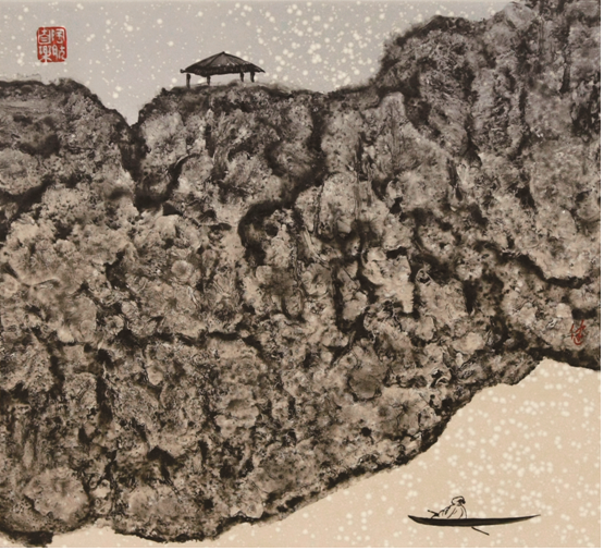 瓷板-野渡+40X40CM+2013年